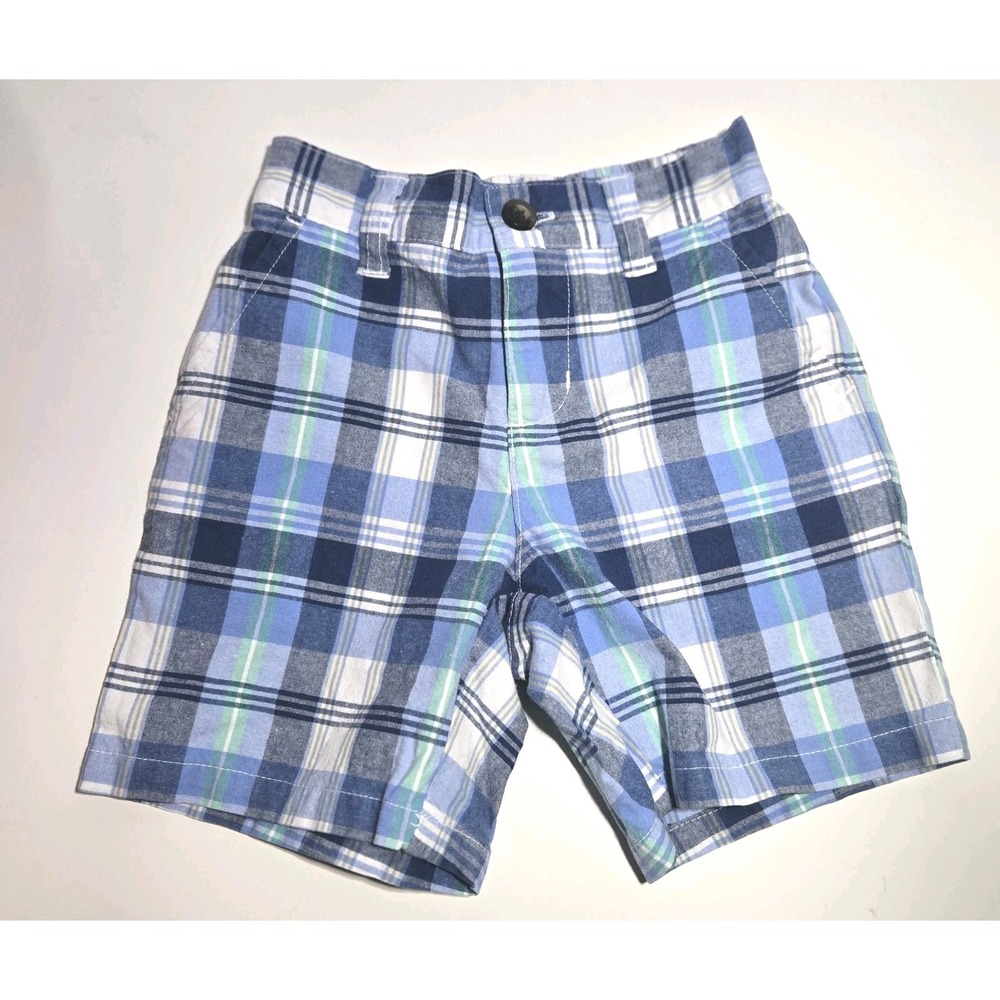 Janie and Jack Toddler Boy Blue Tartan Plaid Shorts Preppy Classic 12-18 Months